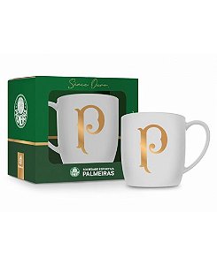 CANECA PORCELANA URBAN 300ML TIMES - PALMEIRAS SÉRIE OURO