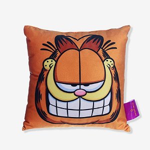 ALMOFADA FIBRA VELUDO 25X25CM GARFIELD SENDO FILMADO
