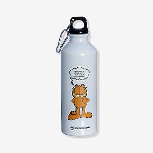GARRAFA DE ALUMINIO BRANCA 500ML C/MOSQUETAO GARFIELD