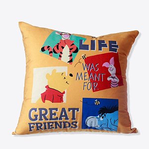 ALMOFADA FIBRA VELUDO 40X40CM URSINHO POOH