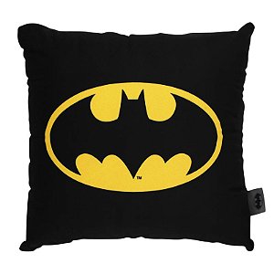 ALMOFADA FIBRA VELUDO 40X40CM BATMAN TIPOGRAFIA