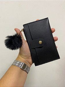 Carteira Slim Preta com Zíper