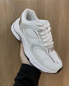 Tênis Anacapri Chunky Ultra Sport Branco e Prata