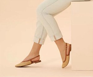 Sapatilha Anacapri Slingback Palha Natural