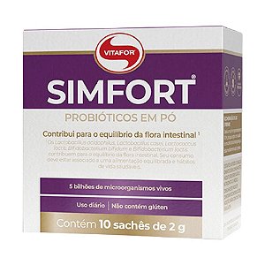 Simfort Probióticos em Pó - 10 Sachês de 2g - Vitafor