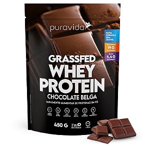 Grassfed Whey Protein Sabor Chocolate Belga 450g - Pura Vida