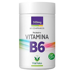 Vitamina B6 Piridoxina - 60 Comprimidos 500mg - Vital Natus