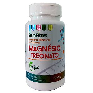 Magnésio Treonato - 60 Cápsulas (300mg) - Bemfitos