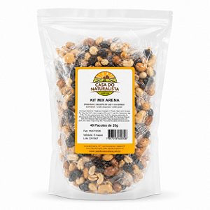 Kit Mix Arena Amendoim, Caju e Uva Passa 40 Unidades (20g cada)