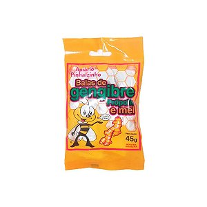 Apiario Pinhalzinho Bala De Gengibre C/Mel E Propolis 45g