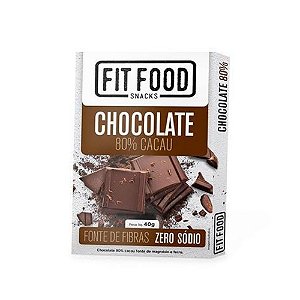 Chocolate 80% Cacau (Zero Sódio) 40g - Fit Food