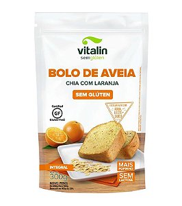 Mistura para Bolo de Aveia Sem Glúten (sabor Chia e Laranja) 300g - Vitalin