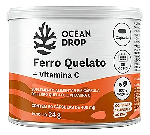 Ocean Drop Ferro Quelato+Vitamina C 60 Capsulas 400mg