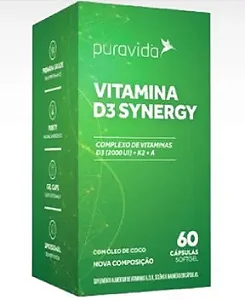 Vitamina D3 Synergy - 60 Cáps Softgel - Pura Vida