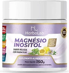 Magnésio Inositol Sabor Melissa e Maracujá - 150g - Herbolab