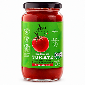Molho de Tomate Orgânico Tradicional 330g - Hass Locus