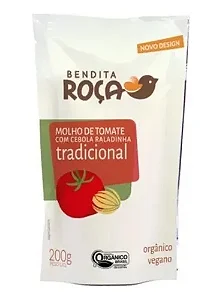 Molho Tomate Orgânico Tradicional -200g - Bendita Roça