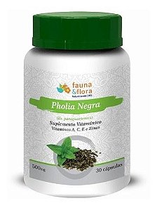 Pholia Negra Com Vitamina A, C E e Zinco (500mg) - 30 Cápsulas - Fauna & Flora