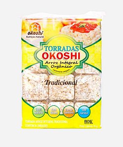 Torradas De Arroz Integral Orgânico Tradicional (24 unidades) - 75g - Okoshi