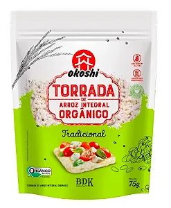 Torradas De Arroz Integral Orgânico Tradicional (24 unidades) - 75g - Okoshi