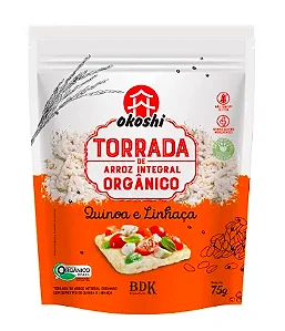 Torradas De Arroz Integral Orgânico Com Quinoa e Linhaça (24 unidades) - 75g - Okoshi
