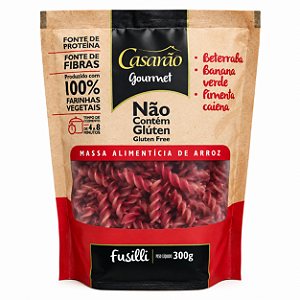 Macarrão de Arroz Fusilli Beterraba - 300g - Casarão