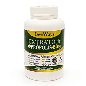 Extrato de Própolis - 60 Cápsulas (450mg) - Beeways