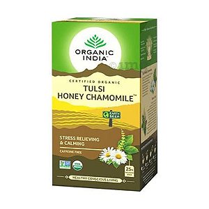 Chá Tulsi Mel e Camomila - 25 sachês - Organic India