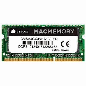Memória Corsair MacMemory DDR3 8GB 1333MHz MacBook CMSA8GX3M1A1333C9