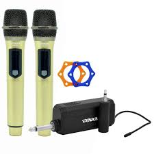 Microfone Satellite A-MK1202 Wireless - Dourado