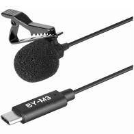 Microfone de Lapela Boya USB-C para Android/iPad Pro/Mac BY-M3 Negro