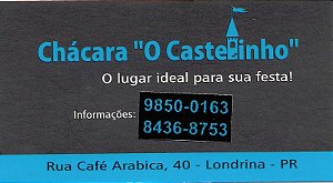 Cartão Da Chácara "O Castelinho"