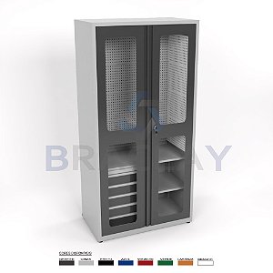 Armário Industrial Modular Alto 05 Gav. Painel perfurado 1000x2000x550mm BRA-1100GPA FLEX BRACLAY