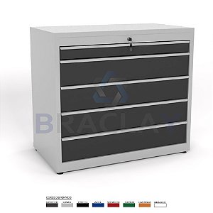Gaveteiro Industrial Modular 5 Gavetas 1000X900X550MM BA-0510 ERGOFLEX BRACLAY