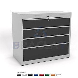 Gaveteiro Industrial Modular 4 Gavetas 1000X900X550MM BA-0910 ERGOFLEX  BRACLAY