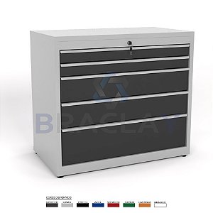Gaveteiro Industrial Modular 5 Gavetas 1000X900X550MM BA-0810 ERGOFLEX BRACLAY