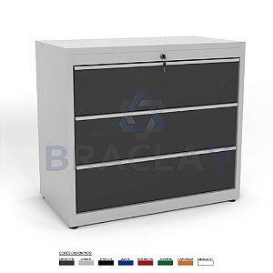 Gaveteiro Industrial Modular 3 Gavetas 1000X900X550MM BA-1110 ERGOFLEX BRACLAY