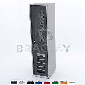 Armário Industrial Para Ferramentas Compacto com 05 gavetas e Painel Perfurado BRA-500GPA FLEX BRACLAY