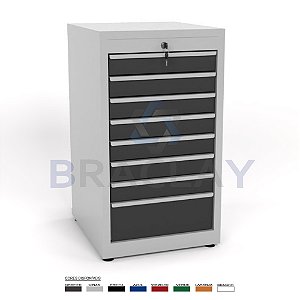 Gaveteiro Industrial Modular 8 Gavetas 500X900X550MM BA-0250 ERGOFLEX BRACLAY