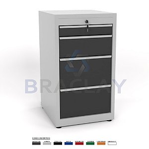 Gaveteiro Industrial Modular 4 Gavetas 500x900x550MM BA-1050 ERGOFLEX BRACLAY