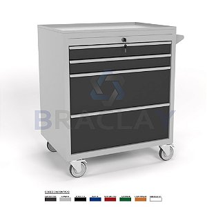 Carrinho para Ferramentas 4 Gavetas 750X860X550MM BM-0275 ERGOFLEX  BRACLAY