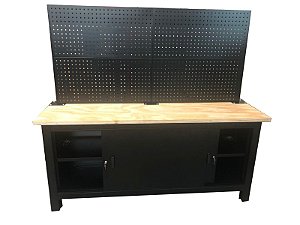 Bancada industrial para serviços c/ painel perfurado, 02 portas de correr BRA-10148