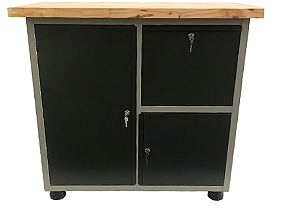 Bancada industrial para serviço com 02 portas e 01 gaveta BRA-10123