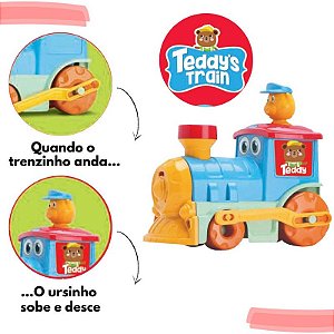 Trem Trenzinho Colorido Com Vagão Infantil Pilha Com Trilhos