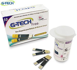 Tiras P/ Medição De Glicose C/ 50 Un. FREE1 G-Tech