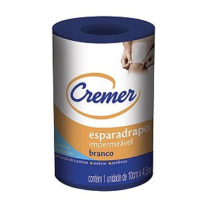 Esparadrapo Impermeável Branco 10cm x 4,5m Cremer