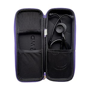 Kit Estojo MD Roxo + Estetoscópio Pro-Lite Black Edition Spirit