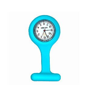 Relógio de Lapela Silicone Azul Claro PAMED