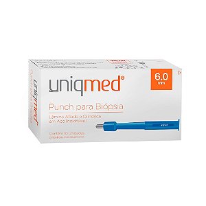 Punch Dermatológico 6.0mm Estéril CX c/ 10un. Uniqmed