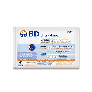 Seringa Insulina Ultra-Fine 0,5mL 50UI Ag.6x0,25mm PCT c/ 10un BD
